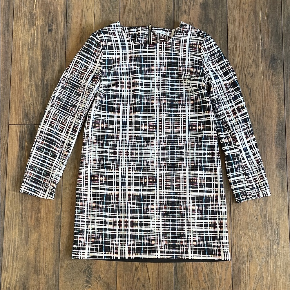 Pink Stitch Patterned Long Sleeve Dress